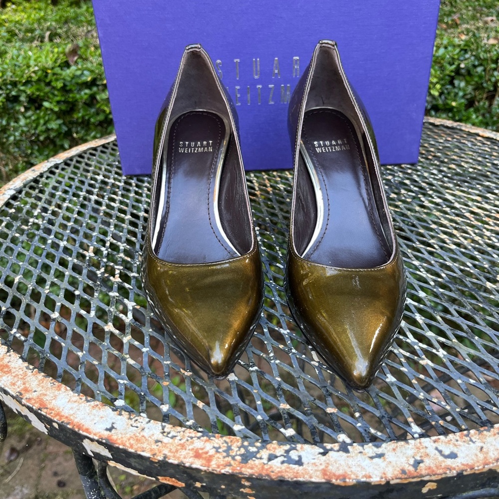Stuart Weitzman Metallic Green Heels